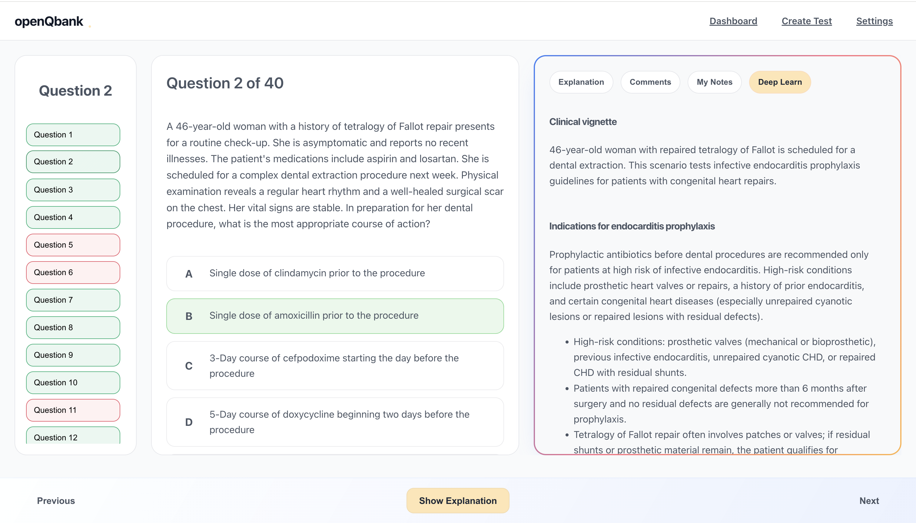 AI Tutor preview showing high-yield tables and citations
